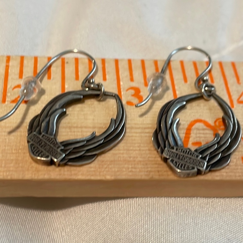 Harley Davidson authentic steeling silver pierced earrings “bar& shield” design